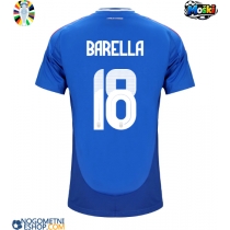 Moški Nogometni dresi Italija Nicolo Barella #18 Domači EP 2024 Kratek Rokav